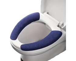 Livano Wc Bril Hoes - Toiletbril Cover - Toiletbril - Wc Deksel - Wasbaar - Verwarmde Wc Bril - (Niet Elektrisch) - Zelfklevend - Blauw