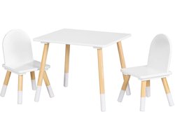 Livarno Home 3 delig Meubelset voor kinderen - Tafel + 2 stoelen - Wit - Materiaal: Hout