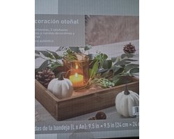 Livarno Home Herfst Decoratie set - 14-delig - Dienblad - Pompoen - Theelichthouders - Bladeren - Decoraties
