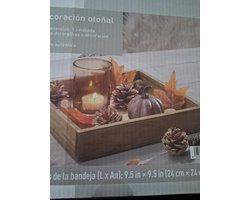 Livarno Home Herfst Decoratie set - 19-delig - Dienblad - Theelichthouder - Pompoen - Bladeren - Decoraties