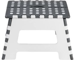 Livarno home huishoud krukje - opstap krukje - Grijs/wit - 35 x 22 x 28.5 cm - max 150kg