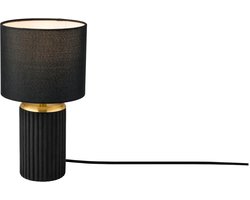 Livarno home LED Tafellamp - Zwart - 30 cm hoog - Warmwit licht - Lampenkap van fijn textiel