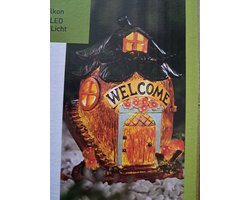 Livarno home LED Tuindecoratie - Welcome Huisje - Solar Verlichting - 13.5 x 19.2 x 12.8 cm
