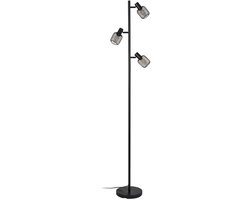 Livarno Home LED Vloerlamp - Zwart - Hoogte 159 cm - 3x 470lm - 3x 4.2W - 2700K Warm wit
