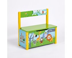 Livarno Home Opbergbank voor kinderen - Kinderzitje -  Zoo - Dieren - Kinderkamer - opbergruimte voor speelgoed