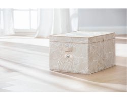 Livarno Home Opbergbox - 50 x 40 x 30 cm - Beige - Me etikettenvenster