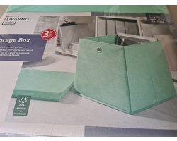 Livarno home Opbergbox - Incl Deksel - 30.5x30.5x29.5cm - Mint - Max 6kg