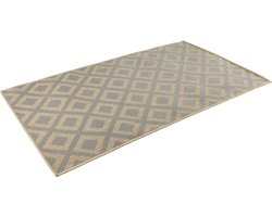 LIVARNO home Outdoor Tapijt Buitenkleed 80 x 140 cm - Ruit Grijs - tuin terras balkon of camping