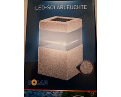 Livarno lux Solar LED Buitenlamp - Duurzame LED met wit licht - 10 x 10 x 23.5 cm - Lichtgrijs- Vierkant