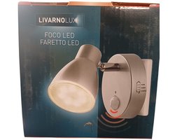 Livarnolux - Foco led lamp Grijs met bewegingscensor 14100204L