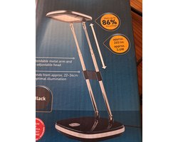 Livarnolux LED Tafellamp - Bureaulamp - Uitschuifbaar in hoogte 22-34 cm - Zwart