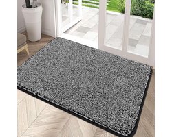 Livatto Deurmat 80x120 cm – Antislip Binnenmat met Rubberen Onderkant, Super Absorberend en Vuilafstotend, Zwart