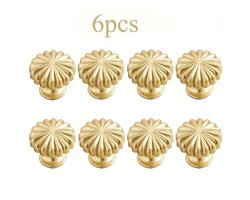Livé® Gouden Kastknoppen – 6 stuks Ronde Ladeknoppen Metaal