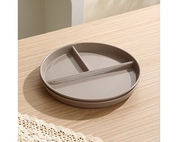 Livé® Kinderborden met 3 Vakken – 2 Stuks – Onbreekbaar – Rond – BPA-vrij – Magnetronbestendig