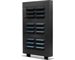 LiveDivider PLUS 3 zwart - verticaal groen kamerscherm - groene roomdivider
