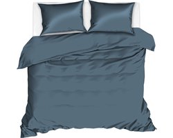 Livello Dekbedovertrek Uni Satijn Blue 1 persoons