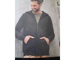 Livergy Heren Vest - Met teddyvoering - Zwart - Maat XL 56/58 - Capuchon - Met buidelzak