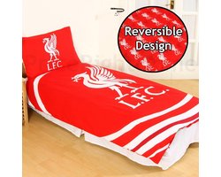 Liverpool FC - 1-Persoons dekbedovertrek - Reversible - Rood/Wit - 135 x 200 cm