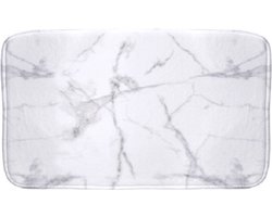 Livetti Badkamermat Badmat Badmatten 45x75 cm Wit Marmer