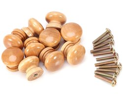 Livia home - Houten Ladeknoppen - 10 Stuks - Ergonomisch Design - Natuurlijk Hout - Kastknoppen - Ideaal voor Keuken en Meubel - 24mm