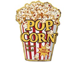 Livia home - Vintage Metalen Popcorn Wandbord - Retro Wanddecoratie - Unieke Woonaccessoires - 26x24.4cm - Decoratief Teken - Perfect voor Thuis en Ka