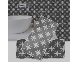 Livia home - Vinyl Wandtegel Stickers - Donkergrijs - 30x15cm - 24 Stuks - Zelfklevend voor Keuken Badkamer - Wanddecoratie - Geschikt voor tegels - D