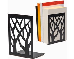 LIVILO - Boekensteun - Boekenstandaard - Metalen Boekenhouder - Boeksteun - Book Holder - Set van 2 - Zwart