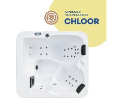 LIVIN Spa/Hottub 3 Persoons - Whirpools - 26 Massagejets - Balboa Besturing - Inclusief Thermocover - Geïsoleerde Buiten Spa - 180 x 164 cm - Grijze omkasting