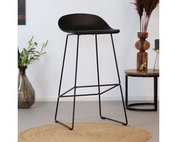 Livin24 Barkruk Ellen zwart Scandinavisch design 76 cm - barstoel