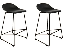 Livin24 Scandinavische Barkruk Ellen zwart 66cm - Barkrukken set van 2 - barstoel