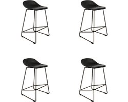 Livin24 Scandinavische Barkruk Ellen zwart 66cm - Barkrukken set van 4 - barstoel