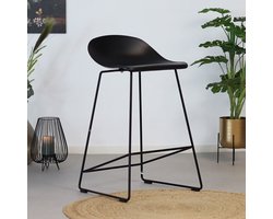 Livin24 Scandinavische Barkruk Ellen zwart 66cm - barstoel