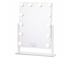 Livingbright - Make Up Spiegel met Verlichting - Kantelbaar - Rechthoekig - Wit