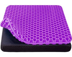Livingful Premium Gel Zitkussen, orthopedisch stoelkussen met antislip hoes en innovatieve honingraatconstructie, gelkussen voor auto, kantoor en rolstoel decubitus zitkussen Gel Seat Pad Cushion Gel Office Chair