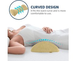 Livingful Premium Lumbaal Steunkussen • Taille Ondersteuning Slaapkussen voor bed • Geheugenschuim Onderrug Steunkussen voor slapen, kantoorstoel, autostoel • Gebruikvoor Onderrug, Knieën, Benen, Voeten in Vrijwel Elke Positie • Lumbar Support Pillow