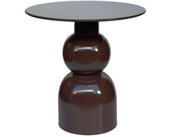Livingfurn Bijzettafel Brix - Rond Bruin Staal - 50x49,5x52,5cm