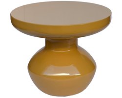 Livingfurn Bijzettafel Brix - Rond Geel Staal - 41x40,5x34cm