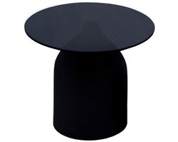 Livingfurn Bijzettafel Isa - Zwart Glas - 50x50x45cm