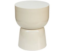 Livingfurn Bijzettafel Kian - Rond Off White Acaciahout - 36x35,5x46cm