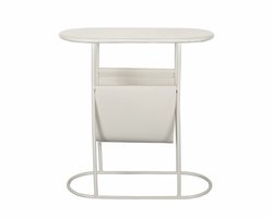 Livingfurn Bijzettafel Luna - Ovaal Wit Staal - 54x24x57,5cm