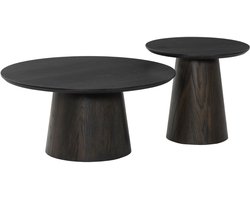 Livingfurn bijzettafel Novero espresso 50x50x46 cm eiken