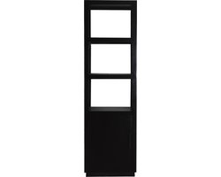 Livingfurn - Boekenkast Jaxx Black 60cm - Mangohout