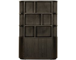 Livingfurn - Boekenkast Novero Espresso - 40x145x220cm