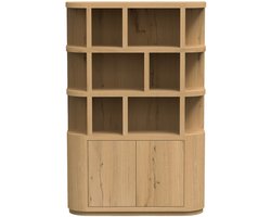 Livingfurn Boekenkast Novero - Naturel Eikenfineer - 145x40x220cm