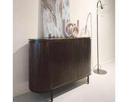 Livingfurn - Dressoir Noor Walnut 115cm - Mangohout / Gecoat Staal
