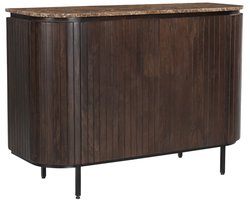 Livingfurn - Dressoir Nora Emperador 115cm - Mangohout - Gecoat Staal