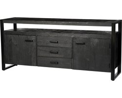 Livingfurn - Dressoir Norris - 180x80x43 cm - Mangohout / Gecoat Staal