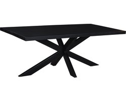 Livingfurn - e Zwart Eetkamertafel kala - Mango Hout  - 200 cm