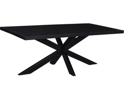 Livingfurn - e Zwart Eetkamertafel - - Mango Hout - 180 cm