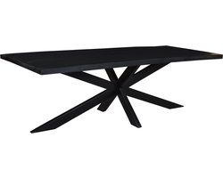 Livingfurn - e Zwart Eetkamertafel - - Mango Hout - 220 cm